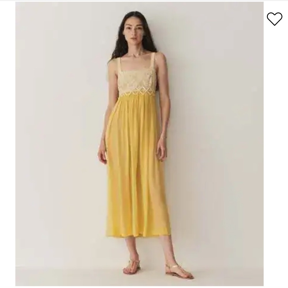 DÔEN Heirloom Analia dress in dandelion yellow, XS